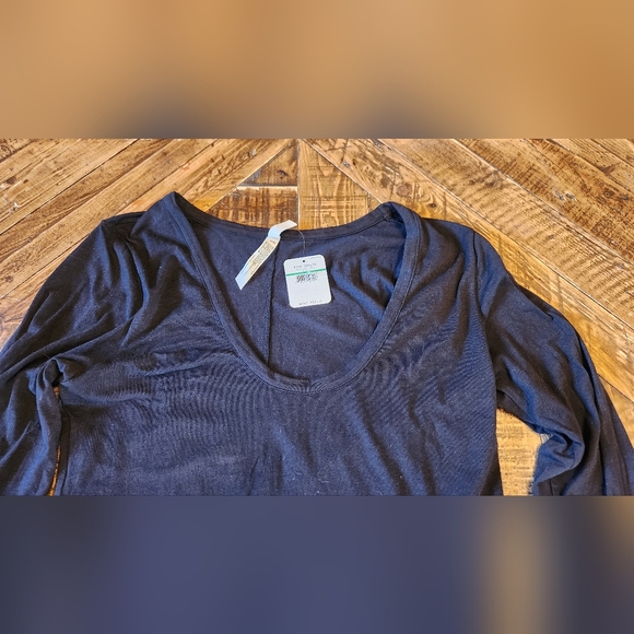 Free People Intimately Yours Black Scoop Neck Long Sleeve Body Suit Size Large - Picture 5 of 9